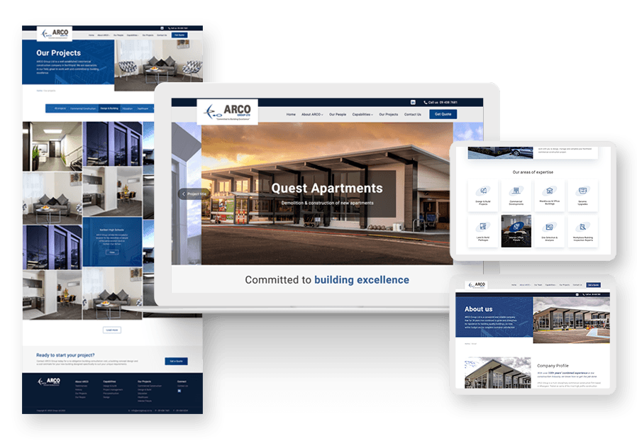 Topinduvaresita created the website for construction company ARCO to present their services